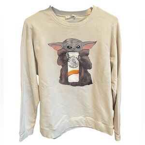Grogu Star Wars Women’s Cream Graphic Crewneck